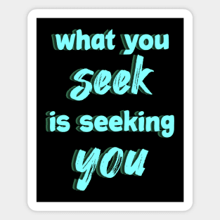 What you seek is seeking you Magnet